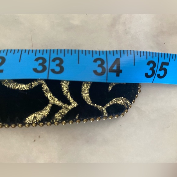 Vintage Elite Fresno California Velvet Belt Size Medium with Brass Buckle - Picture 6 of 14